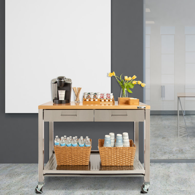 17 Stories Ottfried 48'' Wide Stainless Steel Kitchen Rolling Cart